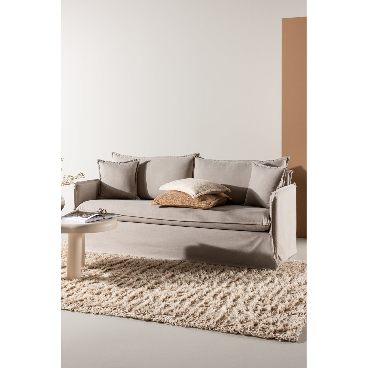 Nova 3-Sitzer Sofa - Braunes Leinen - ZEN ZONE Furniture