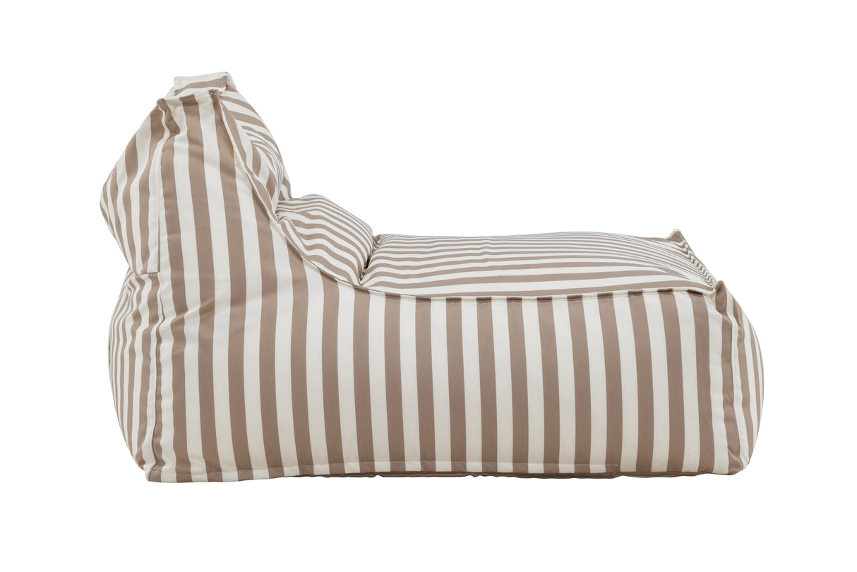 Redang Relaxbag Stoff Weiss/Beige gestreift 118x94x83 - ZEN ZONE Furniture