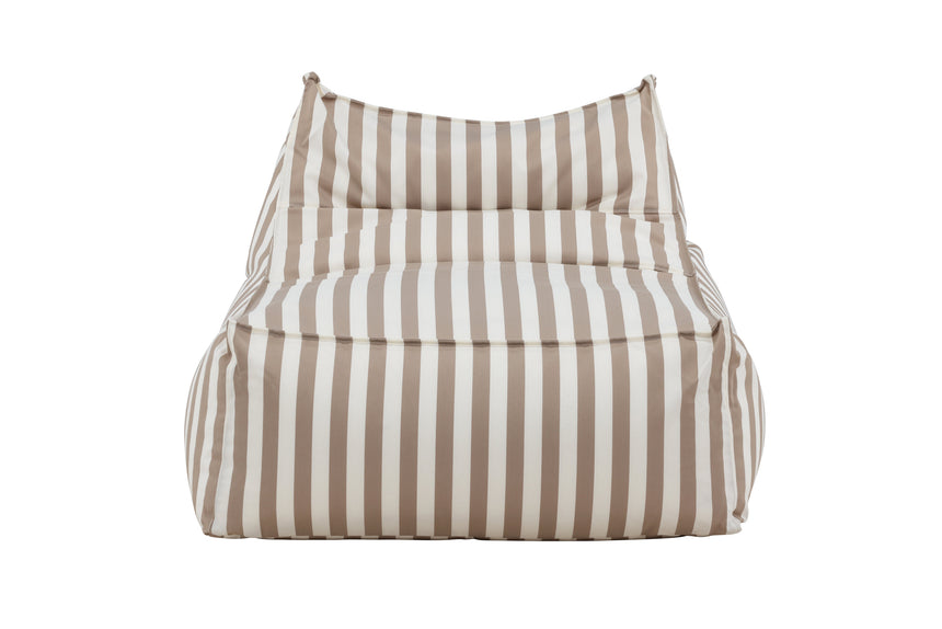 Redang Relaxbag Stoff Weiss/Beige gestreift 118x94x83 - ZEN ZONE Furniture