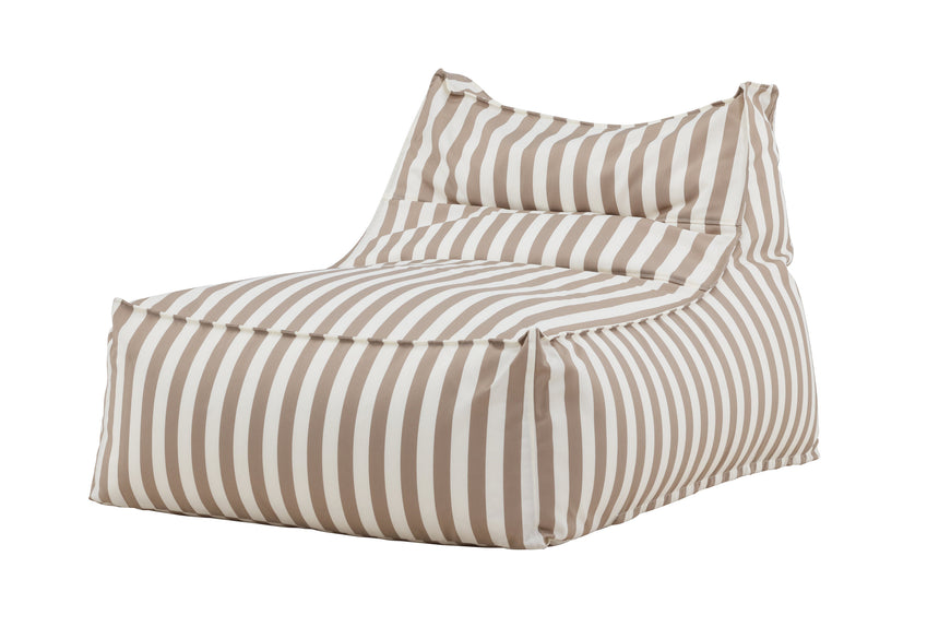 Redang Relaxbag Stoff Weiss/Beige gestreift 118x94x83 - ZEN ZONE Furniture
