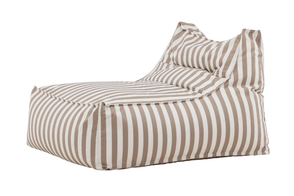 Redang Relaxbag Stoff Weiss/Beige gestreift 118x94x83 - ZEN ZONE Furniture