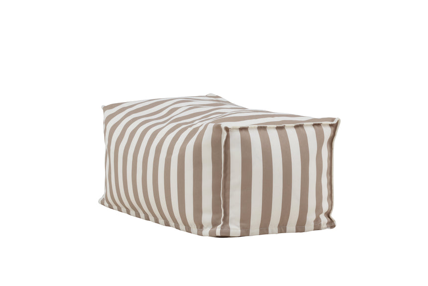 Redang Ottomane Stoff Weiss/Beige gestreift 75x40x33 - ZEN ZONE Furniture
