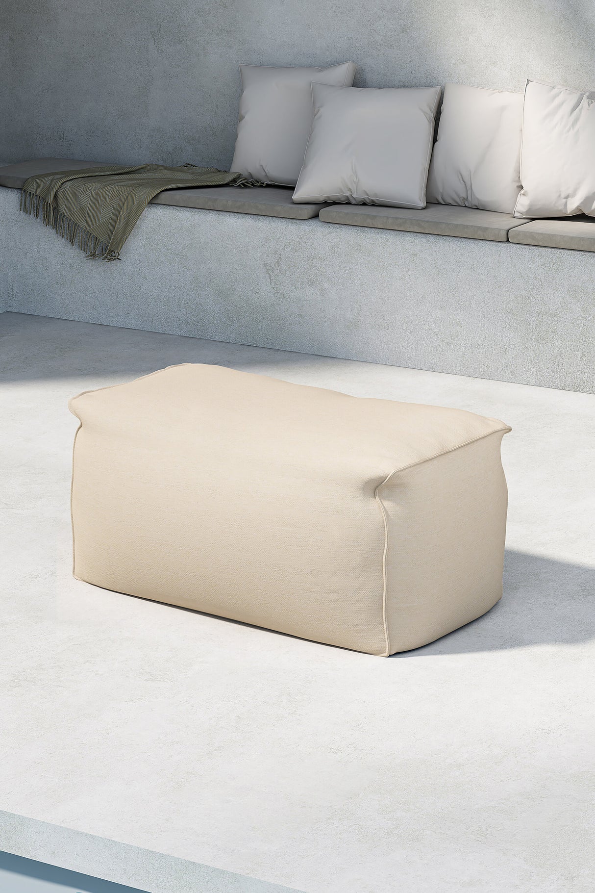 Redang Ottomane Stoff Beige 75x40x33 - ZEN ZONE Furniture