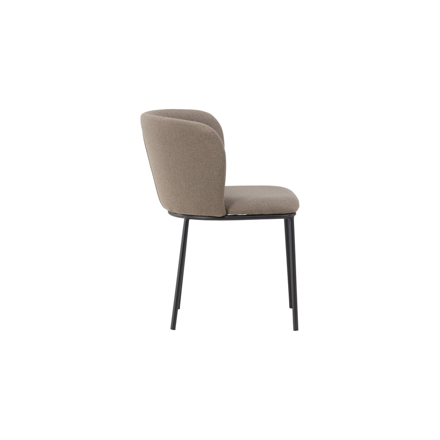 Edina Esszimmerstuhl 2er-Pack - Schwarz / Braunes Leinen - ZEN ZONE Furniture