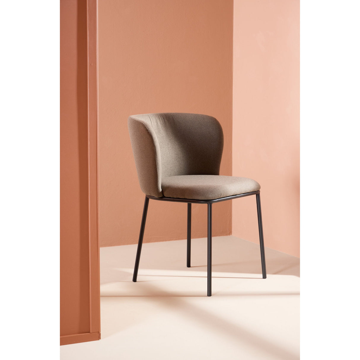 Edina Esszimmerstuhl 2er-Pack - Schwarz / Braunes Leinen - ZEN ZONE Furniture