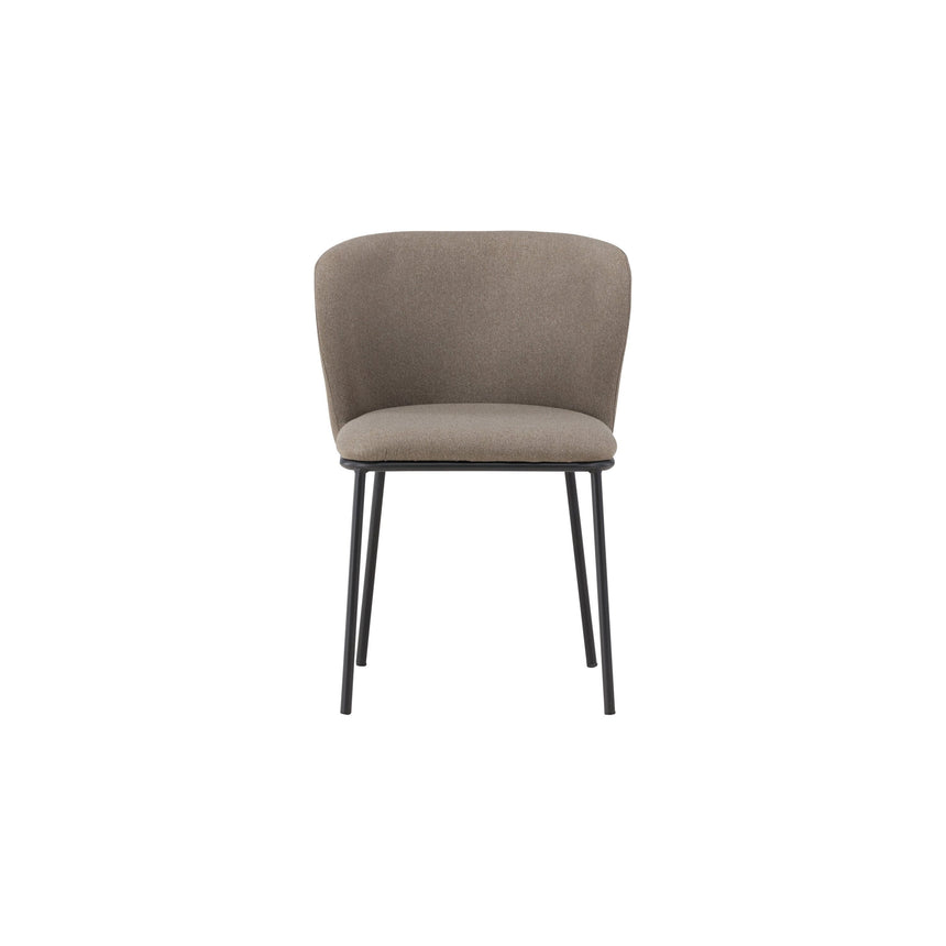Edina Esszimmerstuhl 2er-Pack - Schwarz / Braunes Leinen - ZEN ZONE Furniture