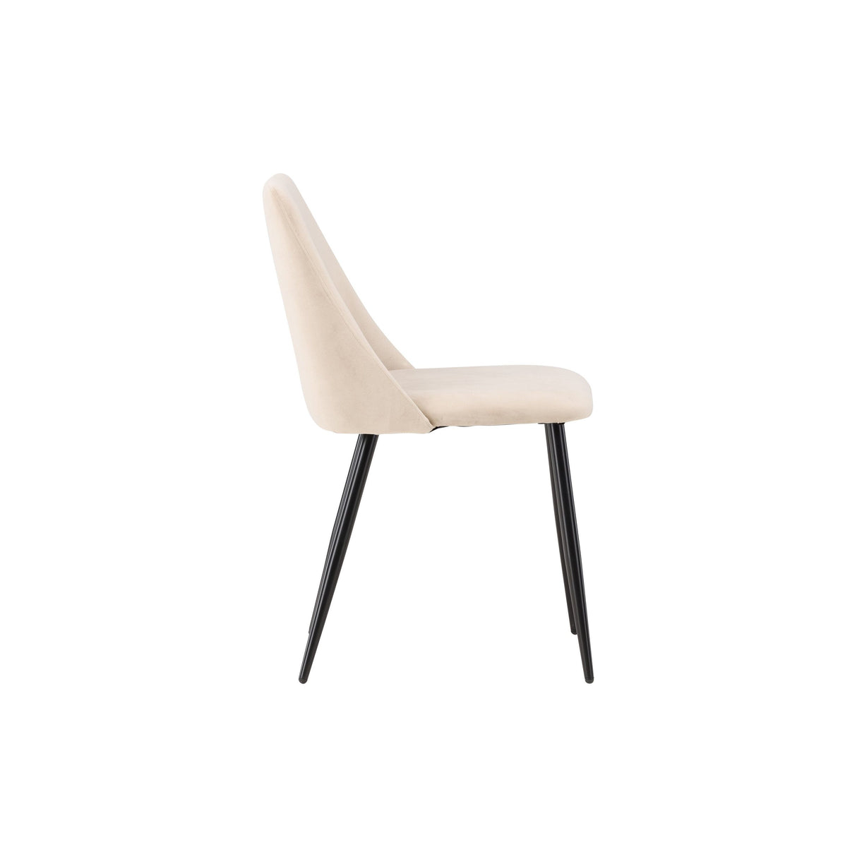 Night Esszimmerstuhl 2er-Pack - Schwarz / Beige Samt - ZEN ZONE Furniture