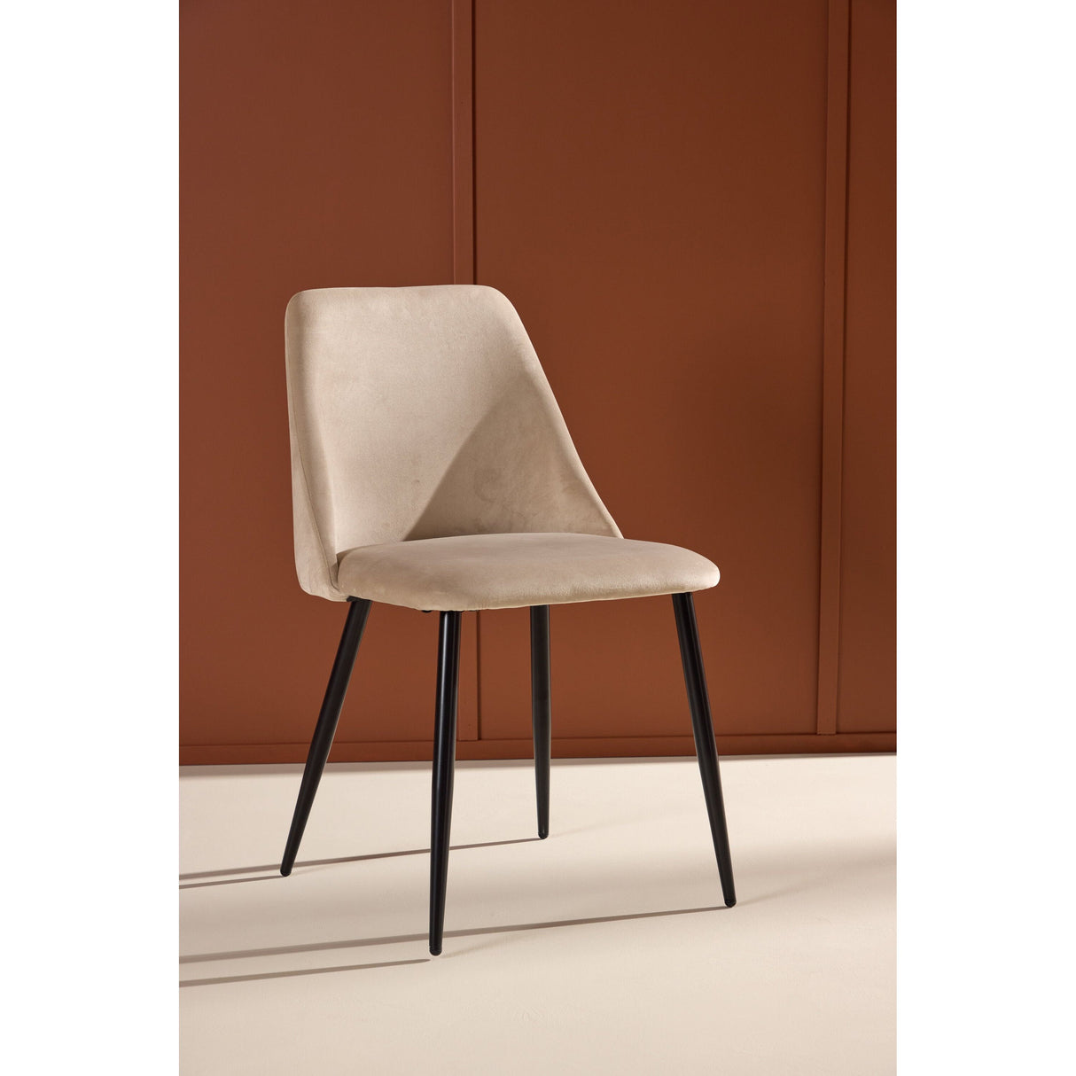 Night Esszimmerstuhl 2er-Pack - Schwarz / Beige Samt - ZEN ZONE Furniture