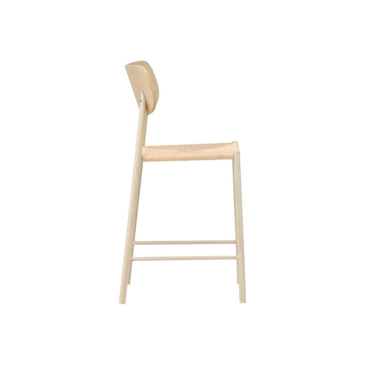 Polly Barhocker mit Rückenlehne - Whitewash / Nature Rope - ZEN ZONE Furniture