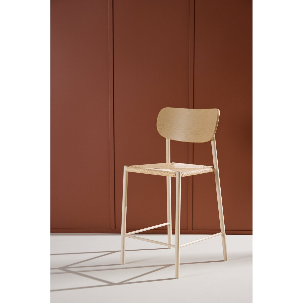 Polly Barhocker mit Rückenlehne - Whitewash / Nature Rope - ZEN ZONE Furniture