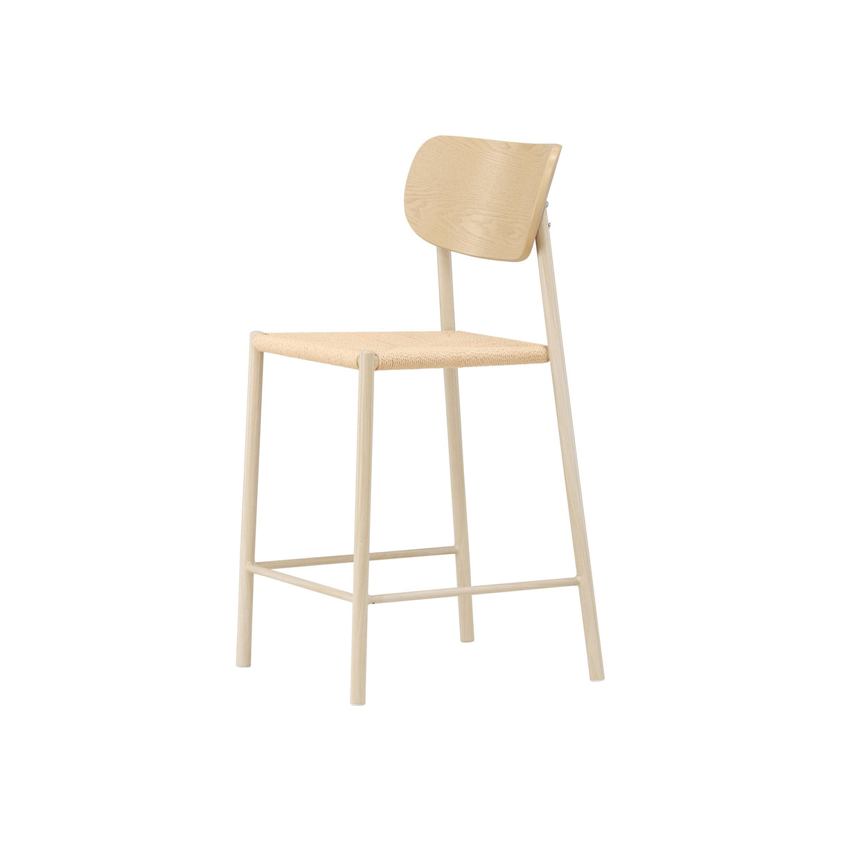 Polly Barhocker mit Rückenlehne - Whitewash / Nature Rope - ZEN ZONE Furniture