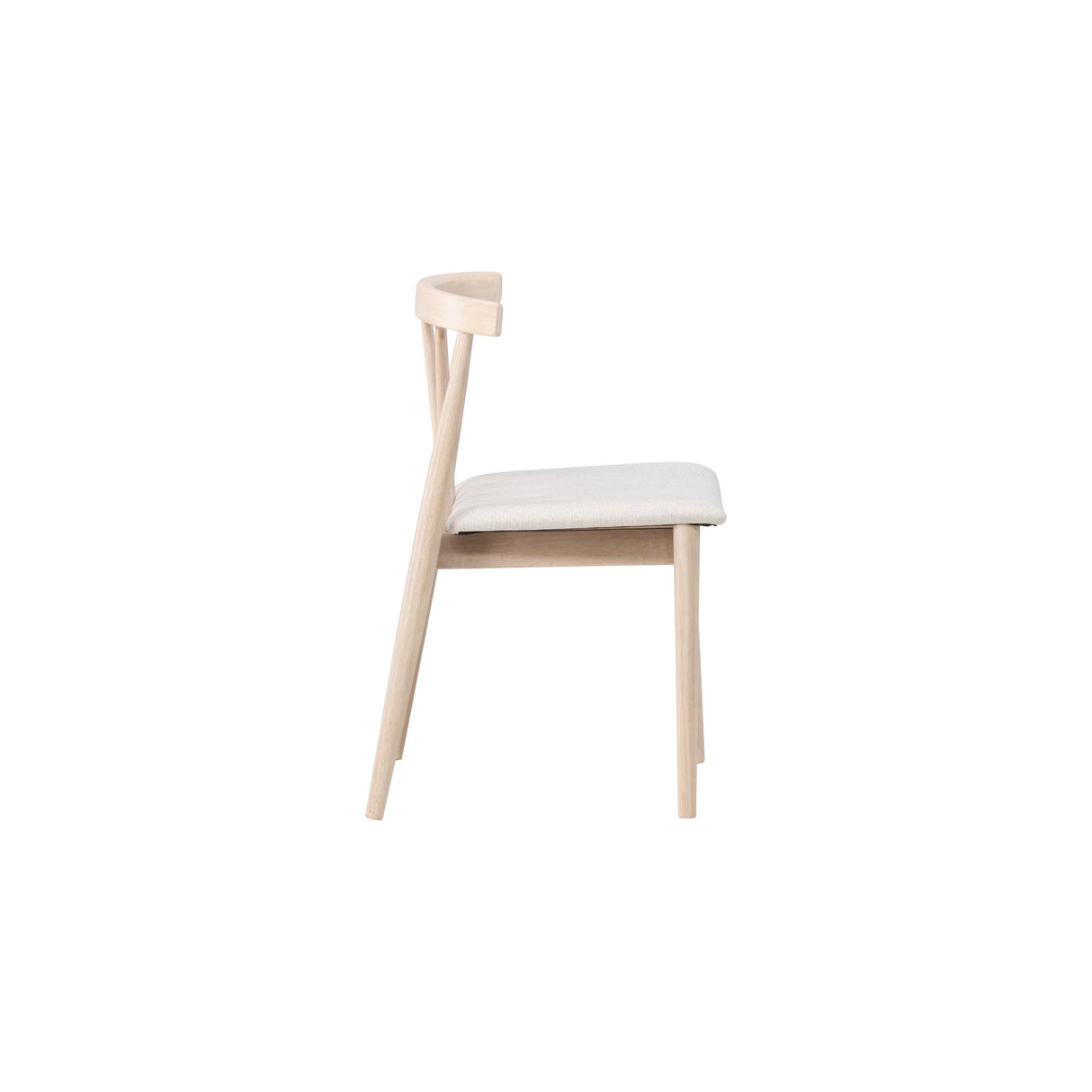 Flora Esszimmerstuhl 2er-Pack - Whitewash Beine / Beige Stoff - ZEN ZONE Furniture