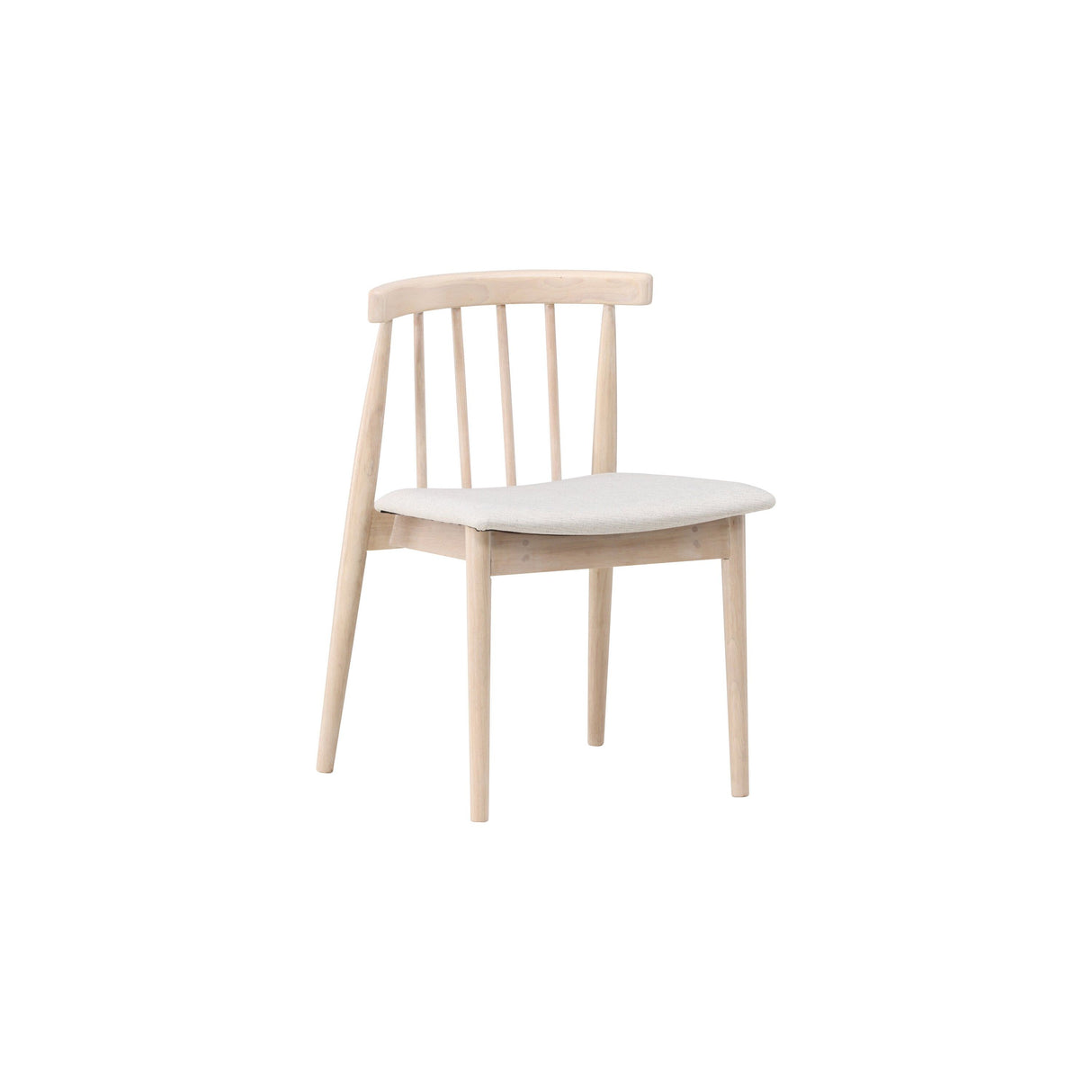 Flora Esszimmerstuhl 2er-Pack - Whitewash Beine / Beige Stoff - ZEN ZONE Furniture