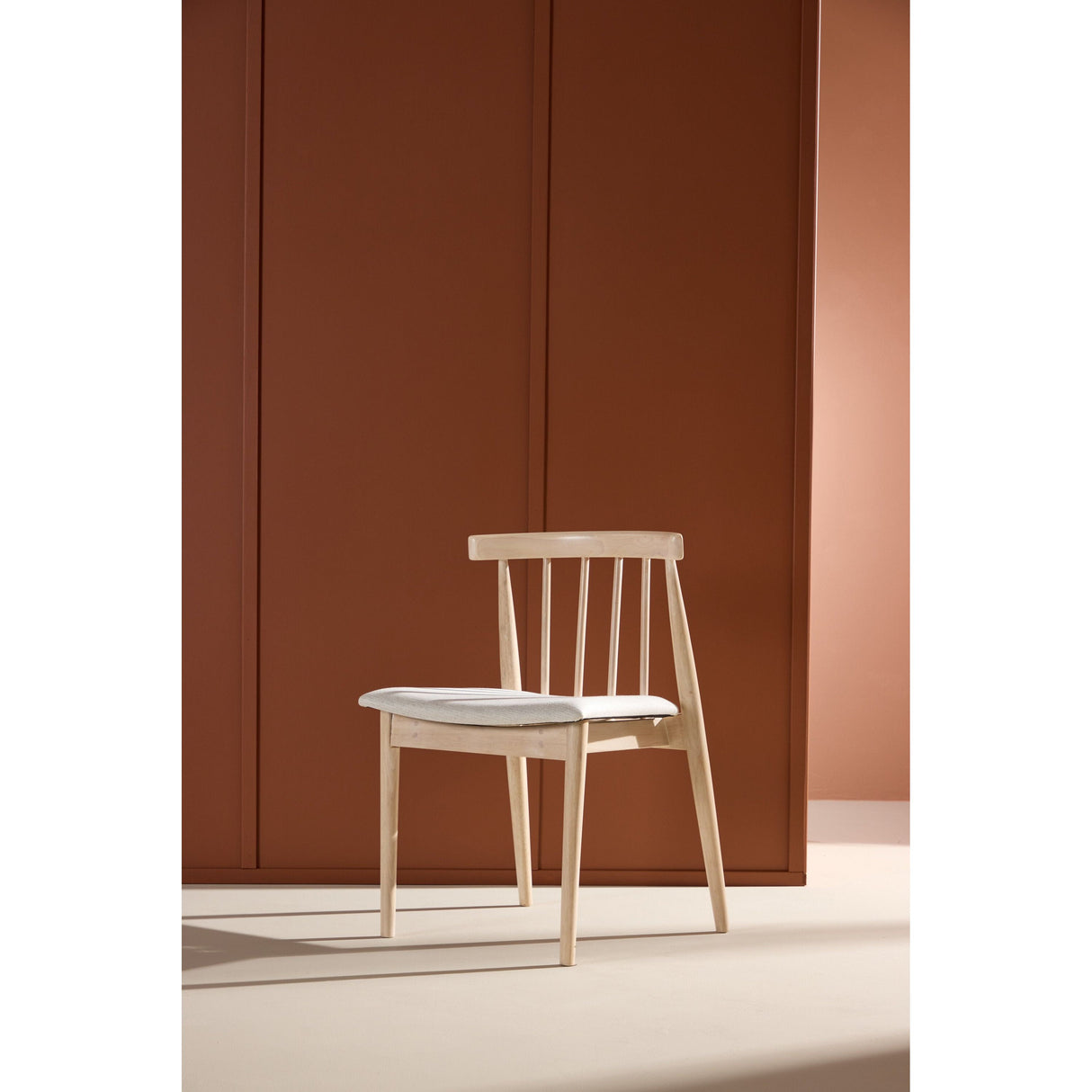 Flora Esszimmerstuhl 2er-Pack - Whitewash Beine / Beige Stoff - ZEN ZONE Furniture