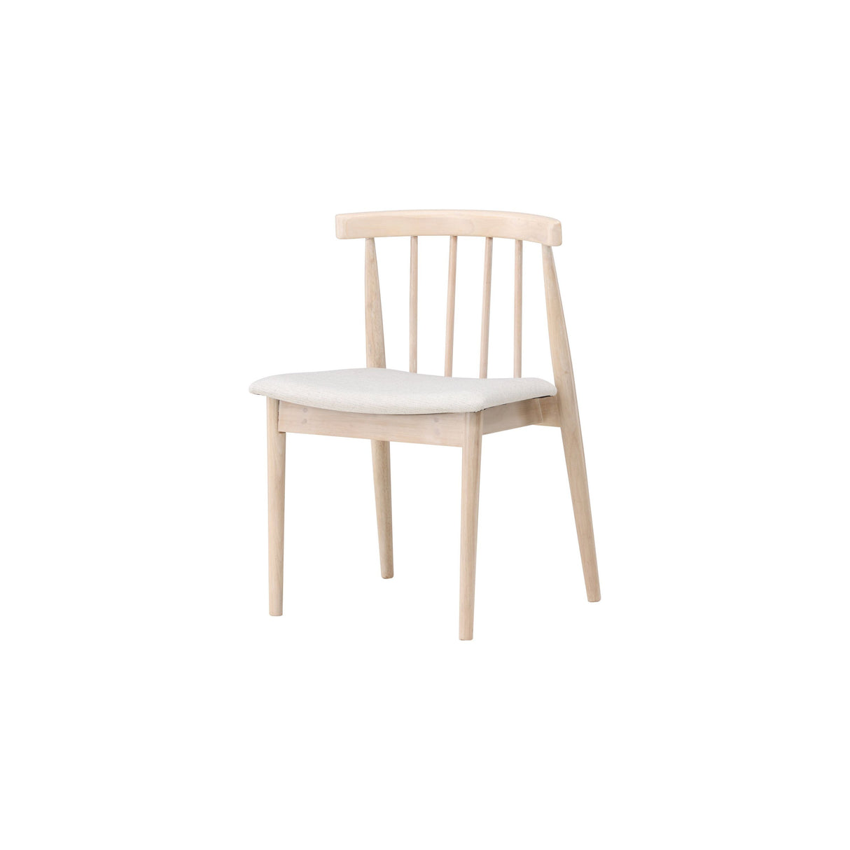 Flora Esszimmerstuhl 2er-Pack - Whitewash Beine / Beige Stoff - ZEN ZONE Furniture