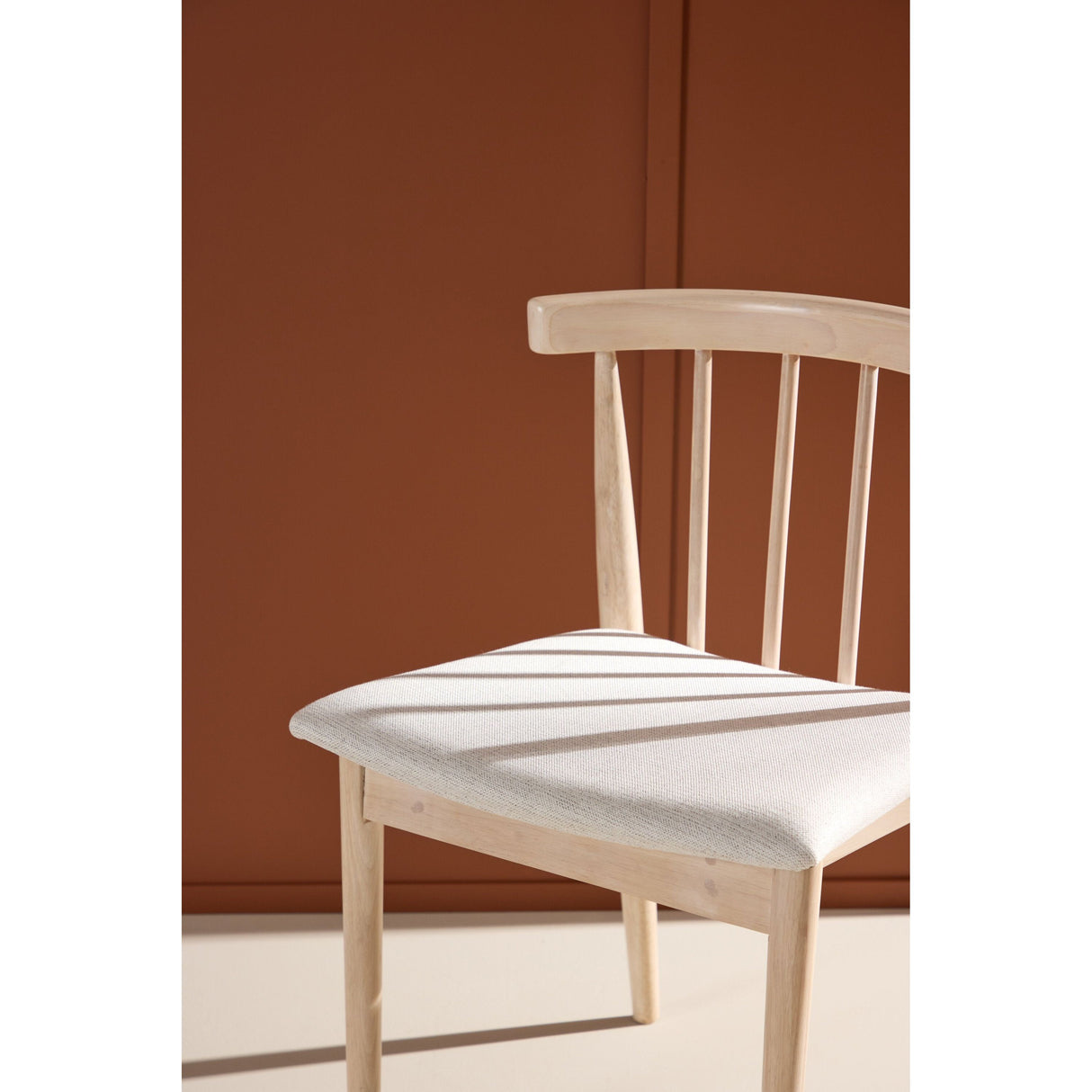 Flora Esszimmerstuhl 2er-Pack - Whitewash Beine / Beige Stoff - ZEN ZONE Furniture