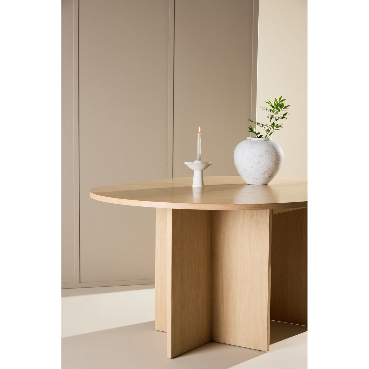 Strada Esstisch - Weiß gekalkt / Eiche furniert 120 x 120 x 74 cm - ZEN ZONE Furniture