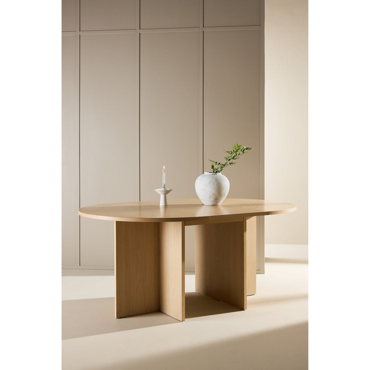 Strada Esstisch - Weiß gekalkt / Eiche furniert 120 x 120 x 74 cm - ZEN ZONE Furniture