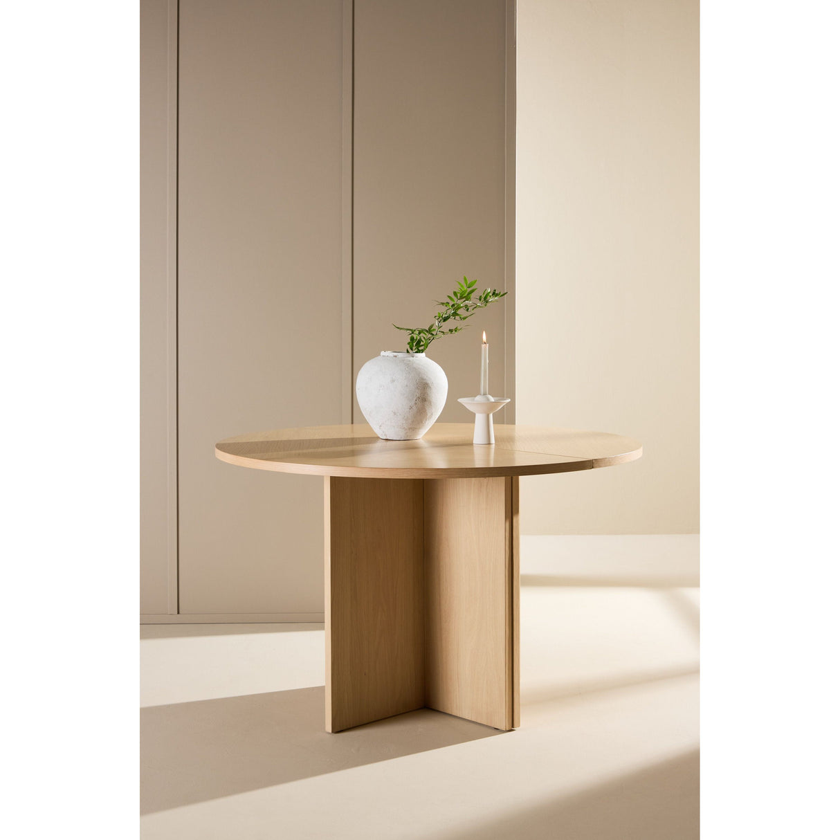 Strada Esstisch - Weiß gekalkt / Eiche furniert 120 x 120 x 74 cm - ZEN ZONE Furniture