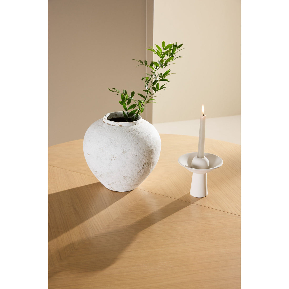 Strada Esstisch - Weiß gekalkt / Eiche furniert 120 x 120 x 74 cm - ZEN ZONE Furniture