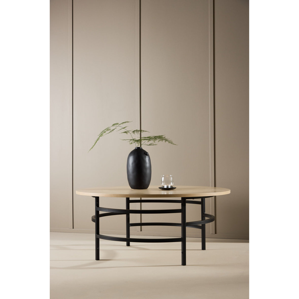 Kopenhagen Couchtisch - Weiß gekalkt / Schwarz 100 x 100 x 42,5 cm - ZEN ZONE Furniture