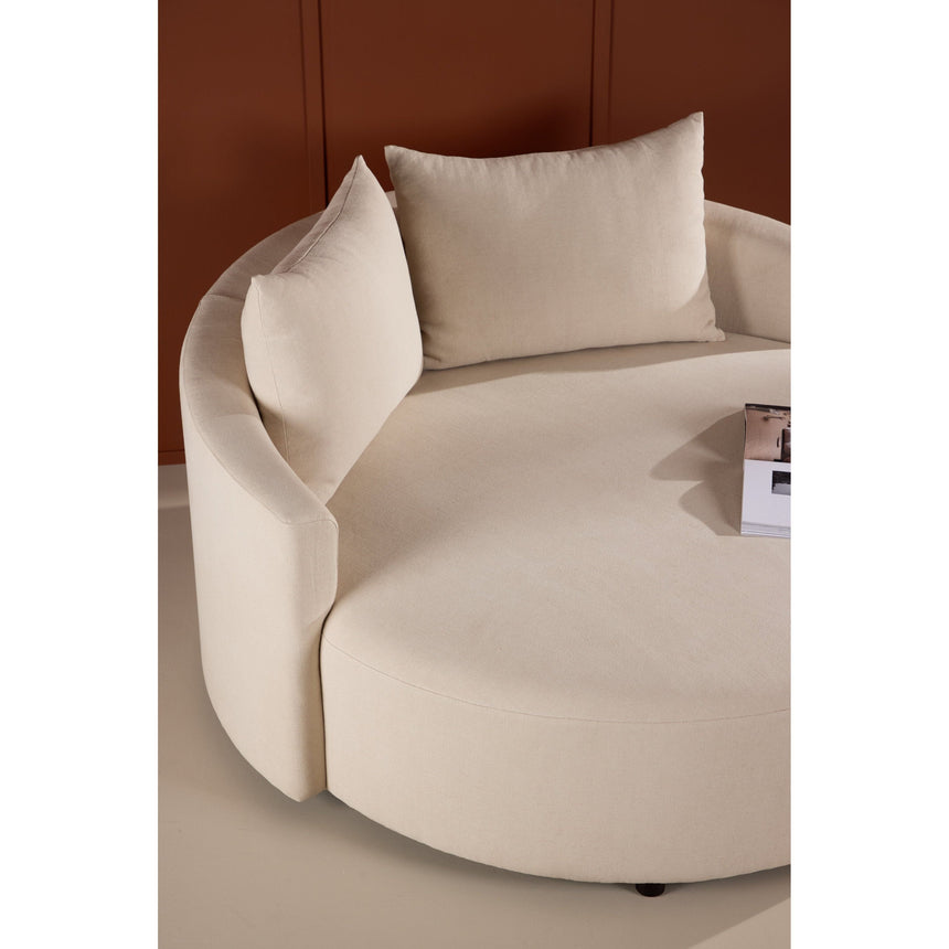 Kelso Sofa - Holz/ Beige Leinen 150 cm - ZEN ZONE Furniture