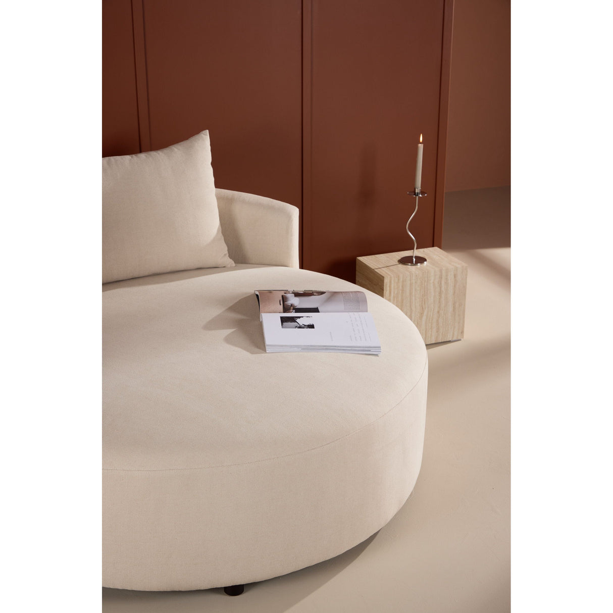 Kelso Sofa - Holz/ Beige Leinen 150 cm - ZEN ZONE Furniture