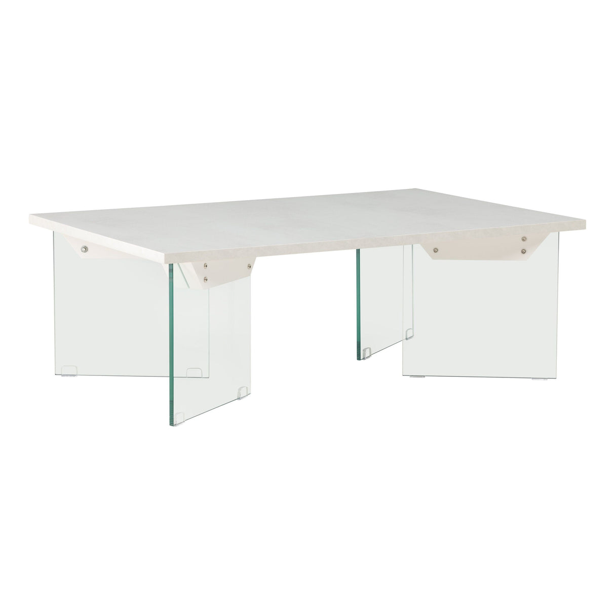 Ester Couchtisch - Glas / Betonoptik 120 x 80 x 42 cm - ZEN ZONE Furniture