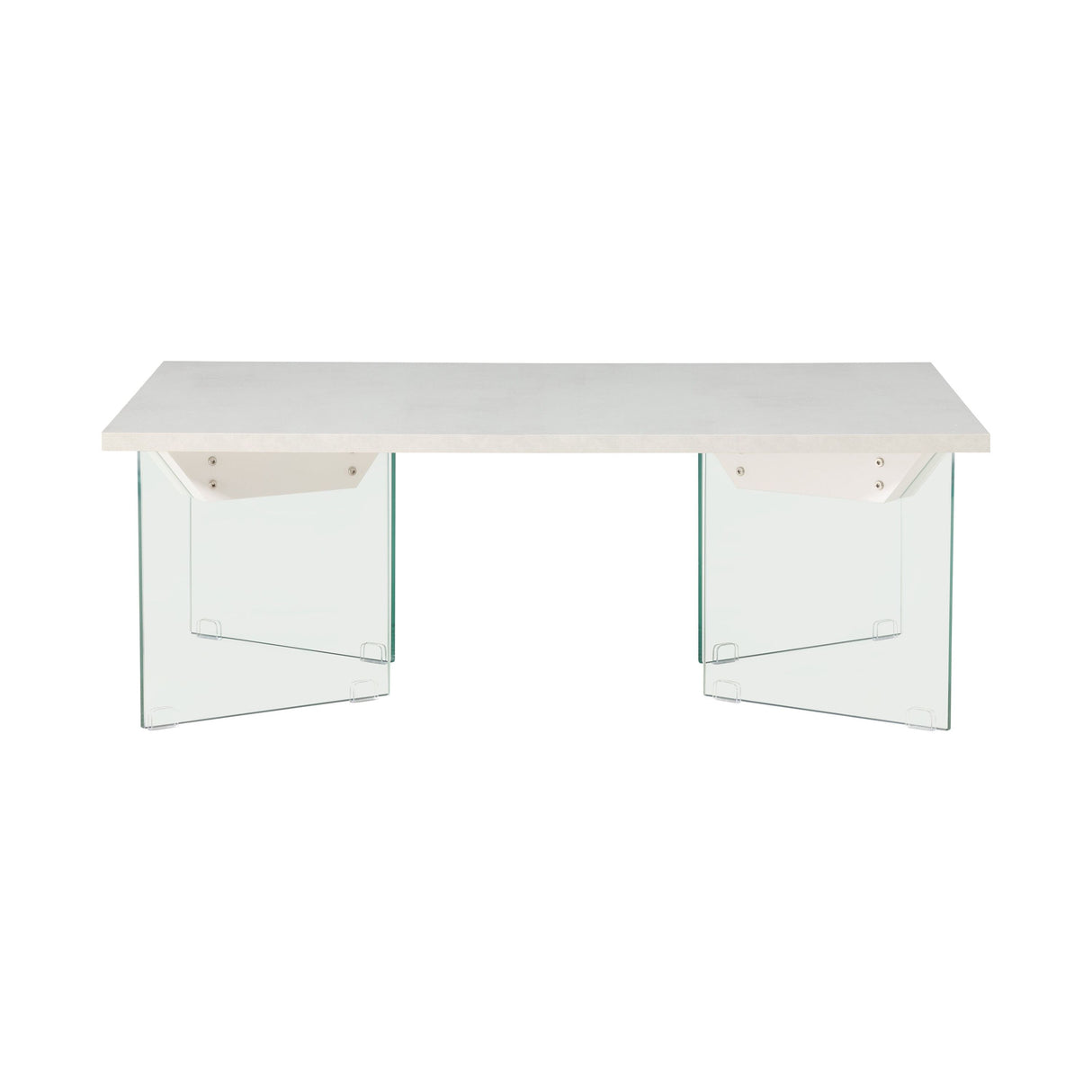 Ester Couchtisch - Glas / Betonoptik 120 x 80 x 42 cm - ZEN ZONE Furniture