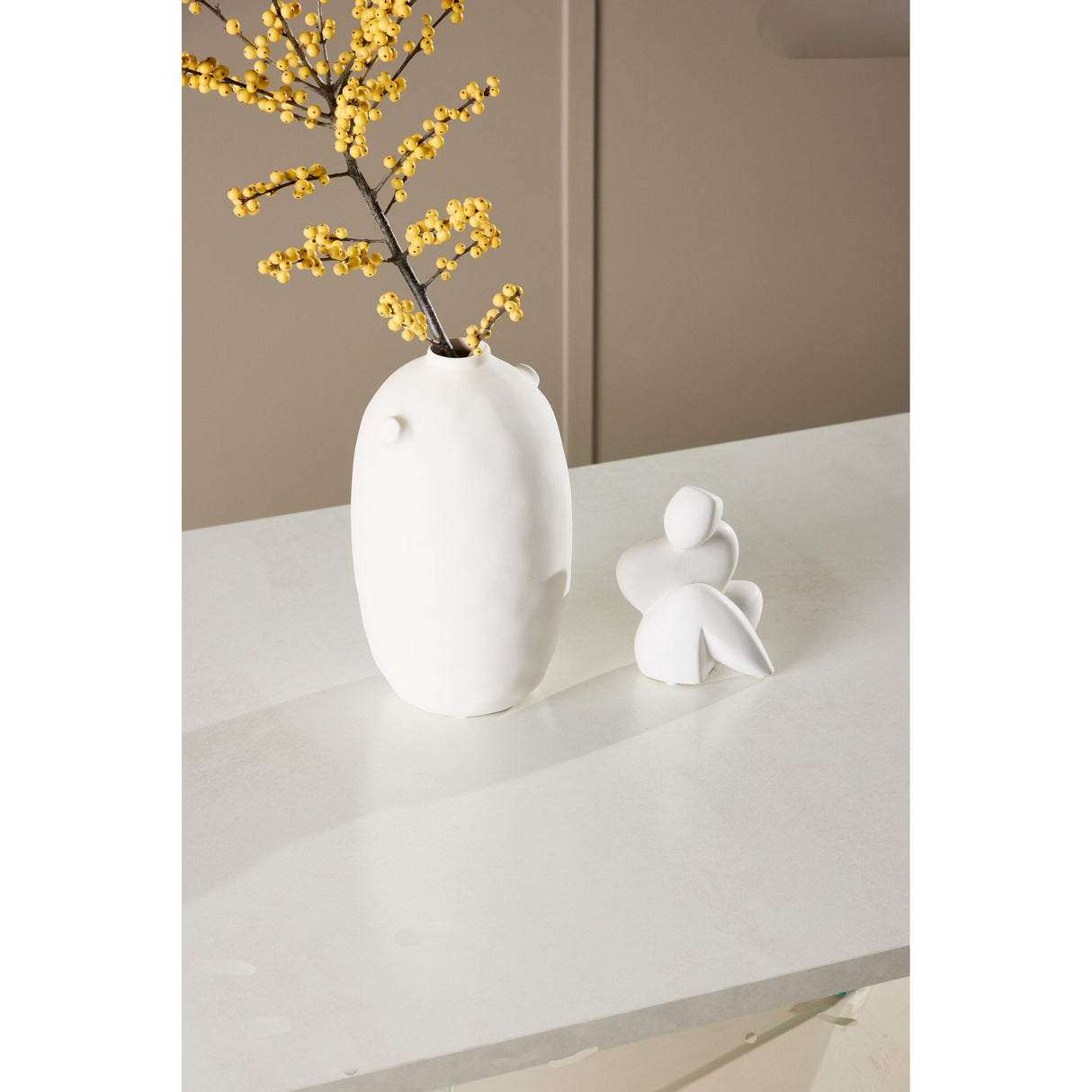 Ester Couchtisch - Glas / Betonoptik 120 x 80 x 42 cm - ZEN ZONE Furniture