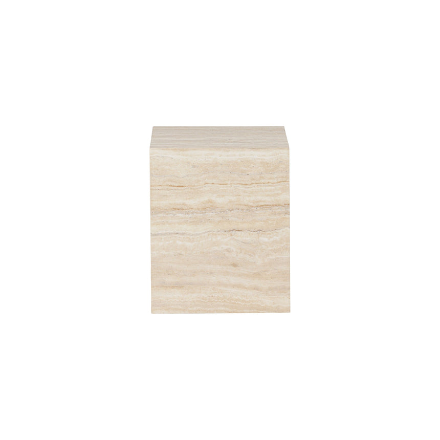 York Beistelltisch - Travertinoptik 35 x 25 x 30 cm - ZEN ZONE Furniture