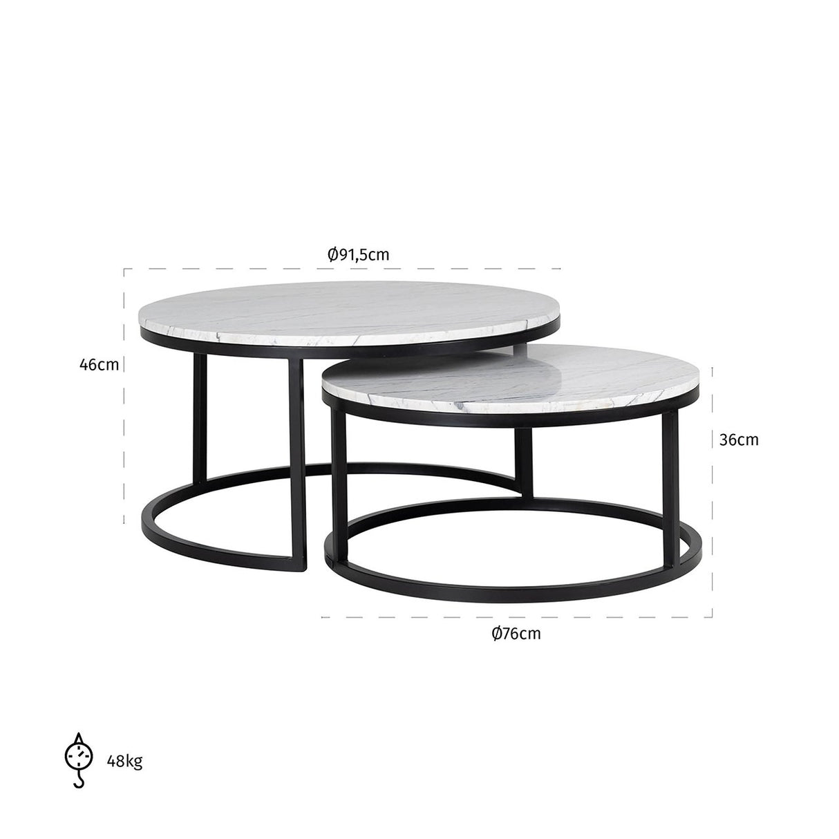 Couchtisch Lexington set van 2 (White) - ZEN ZONE