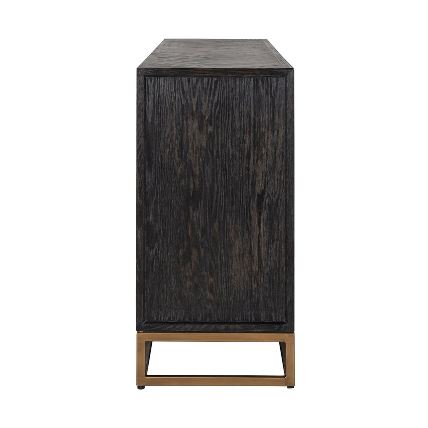 Anrichte Blackbone brass 4-Türen + offener raum (Black rustic) - ZEN ZONE