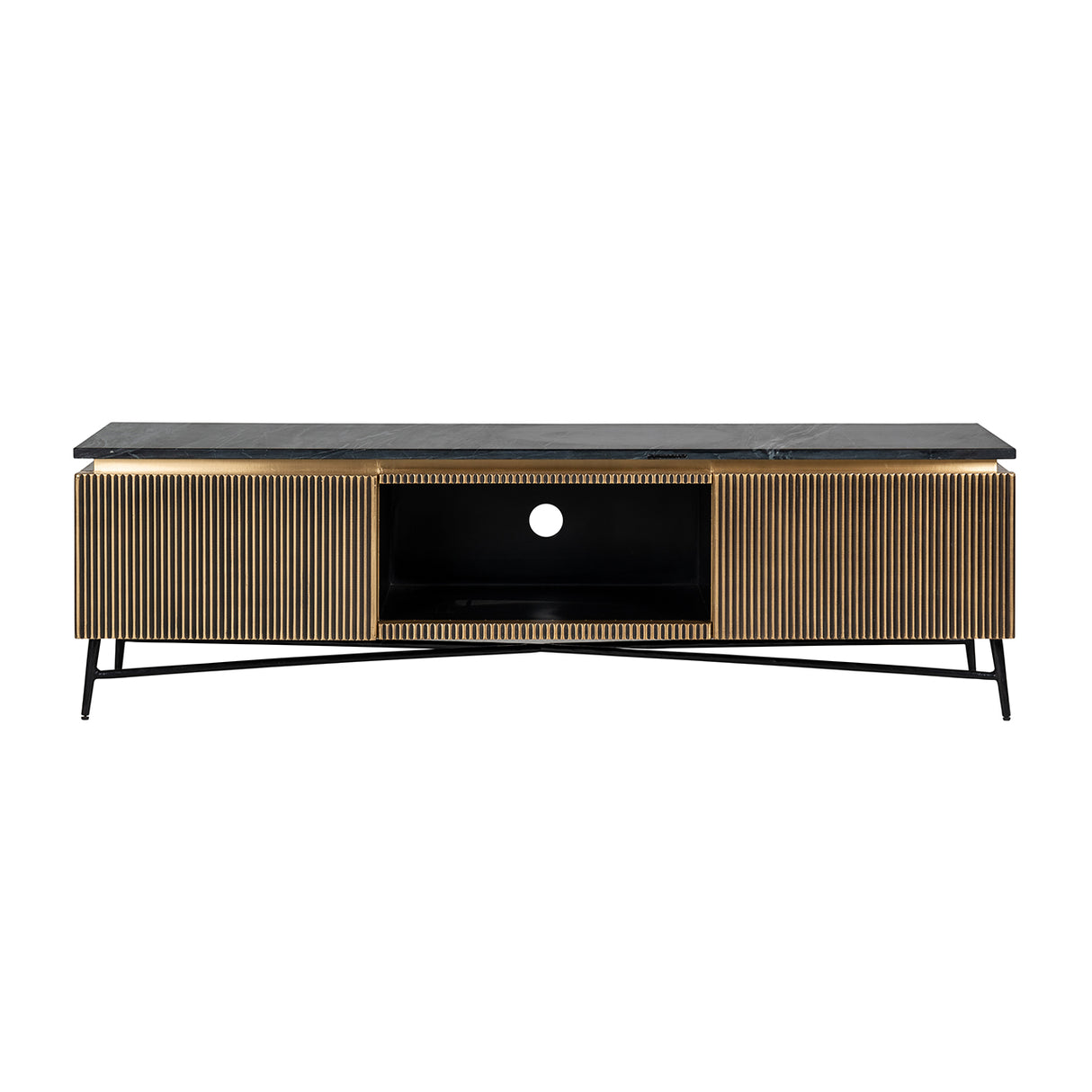 TV Kommode Ironville 2-Türen (Gold) - ZEN ZONE Furniture