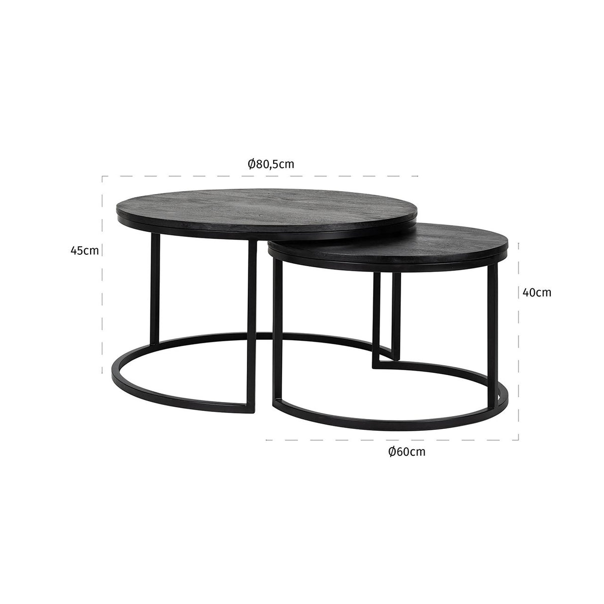 Couchtisch Catana set von 2 (Black) - ZEN ZONE