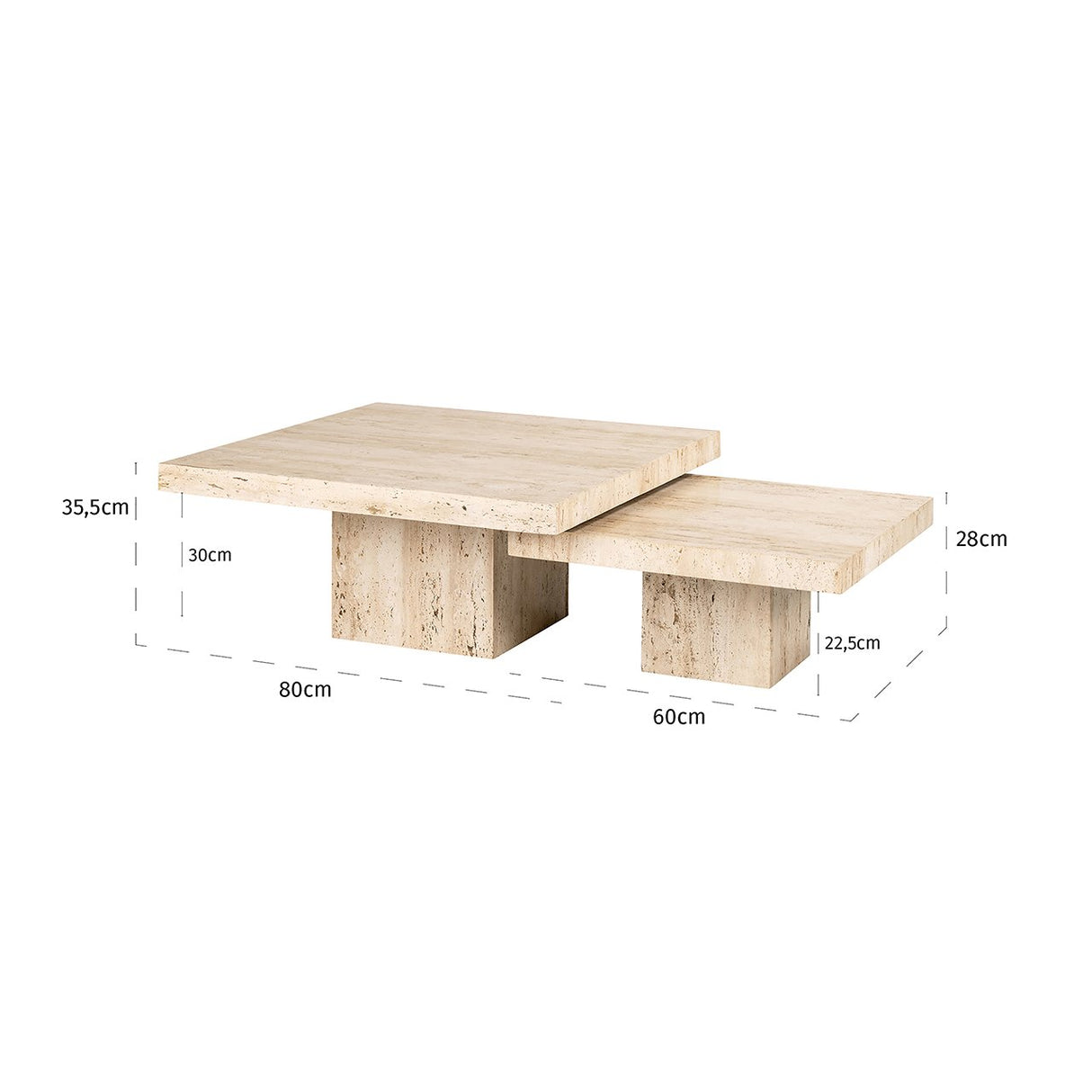 La Cantera Couchtisch quadratische Set von 2 - ZEN ZONE