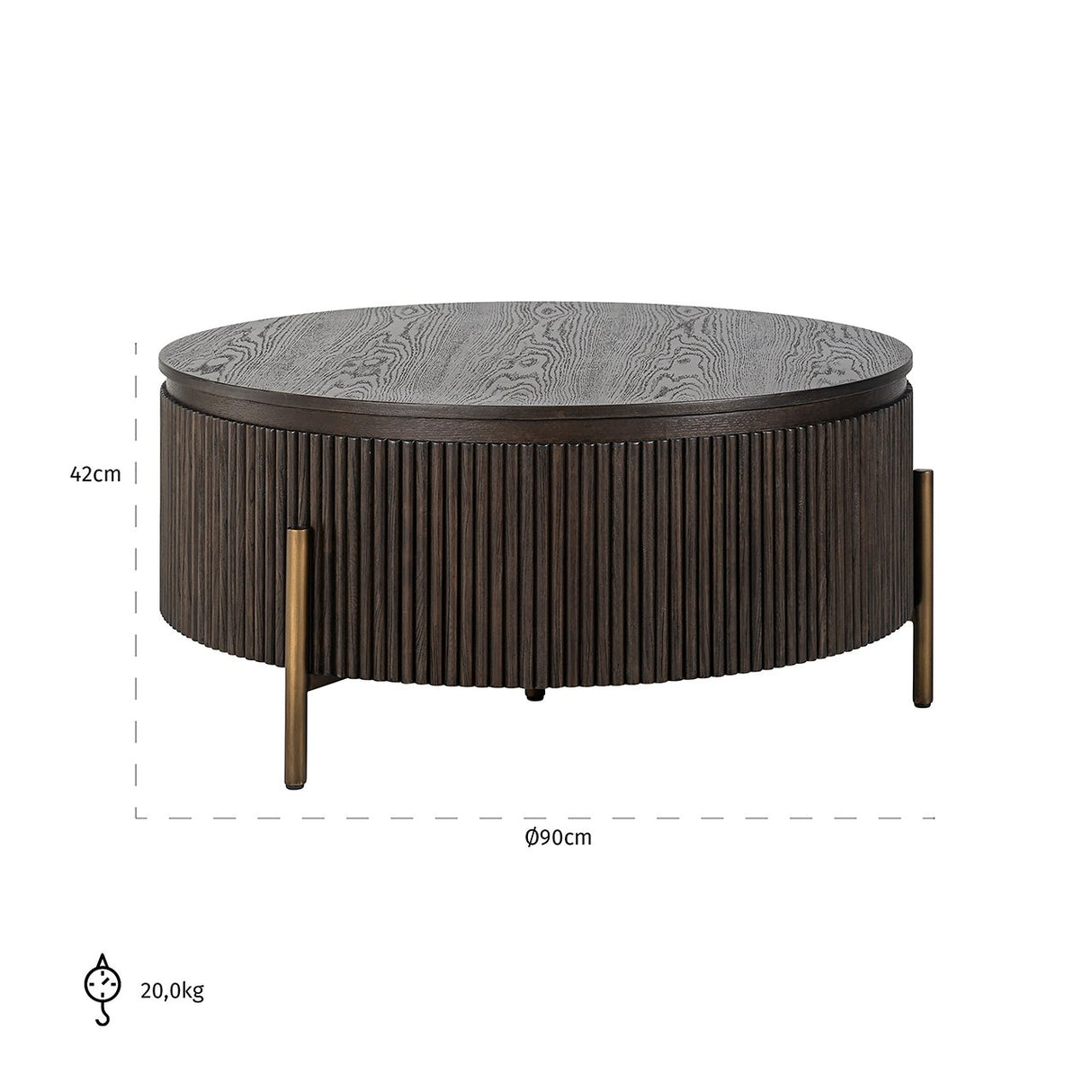 Couchtisch Luxor 95Ø (Brown) - ZEN ZONE