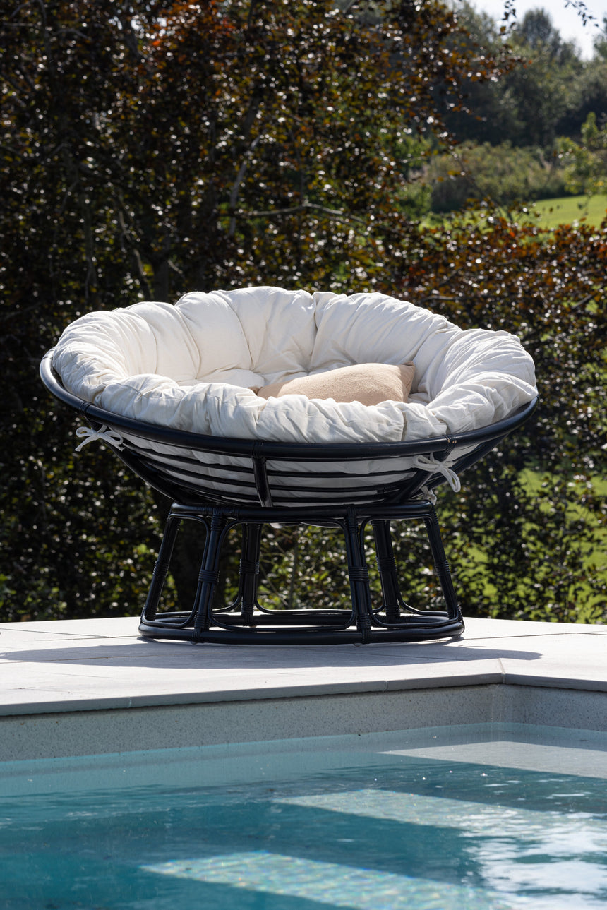 Bonnie Loungechair Schwarz / Offwhite Polyester - ZEN ZONE Furniture