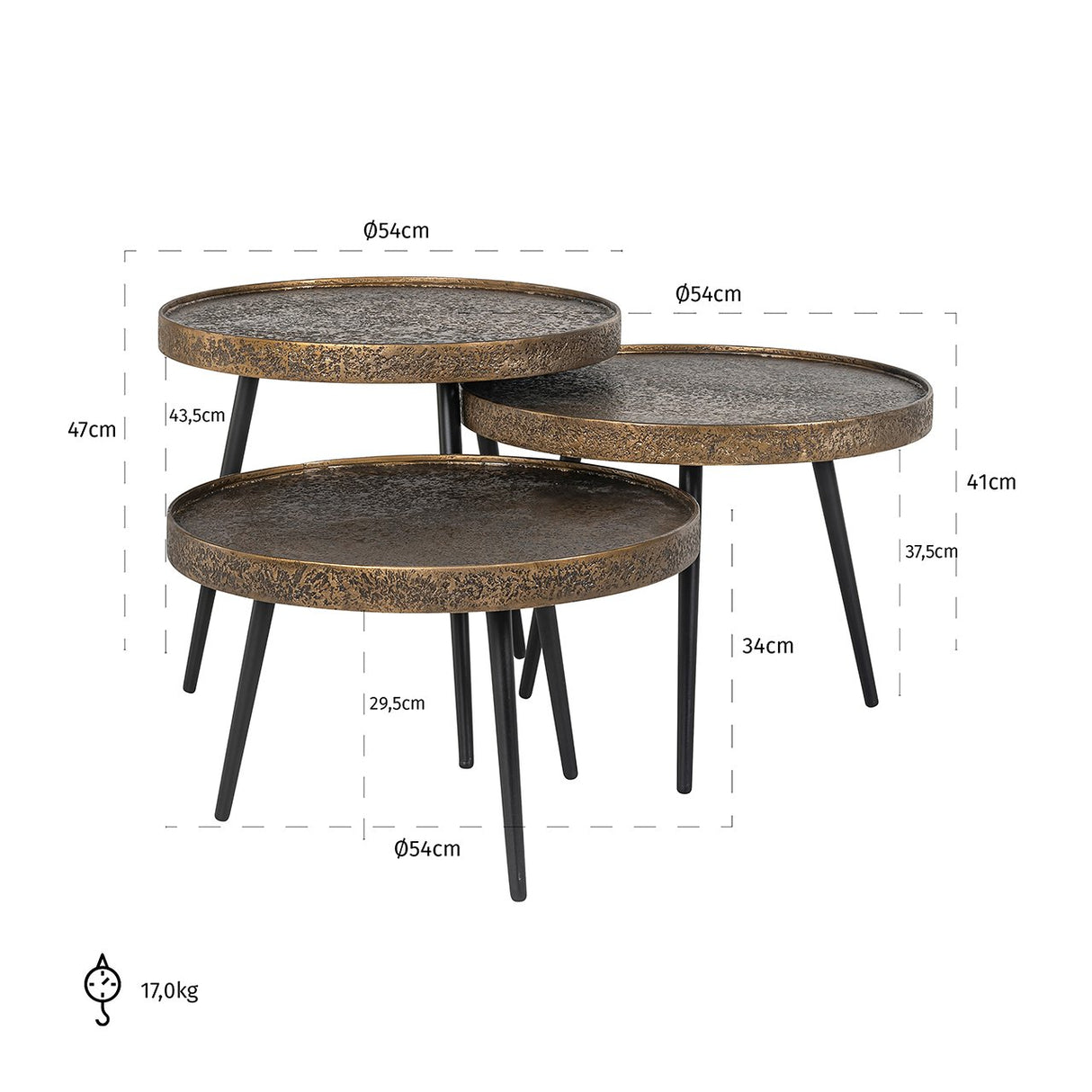 Couchtisch Luton set von 3 - ZEN ZONE