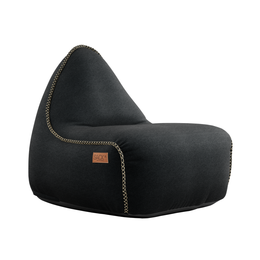 Canvas Lounge Chair Black + Pouf - ZEN ZONE