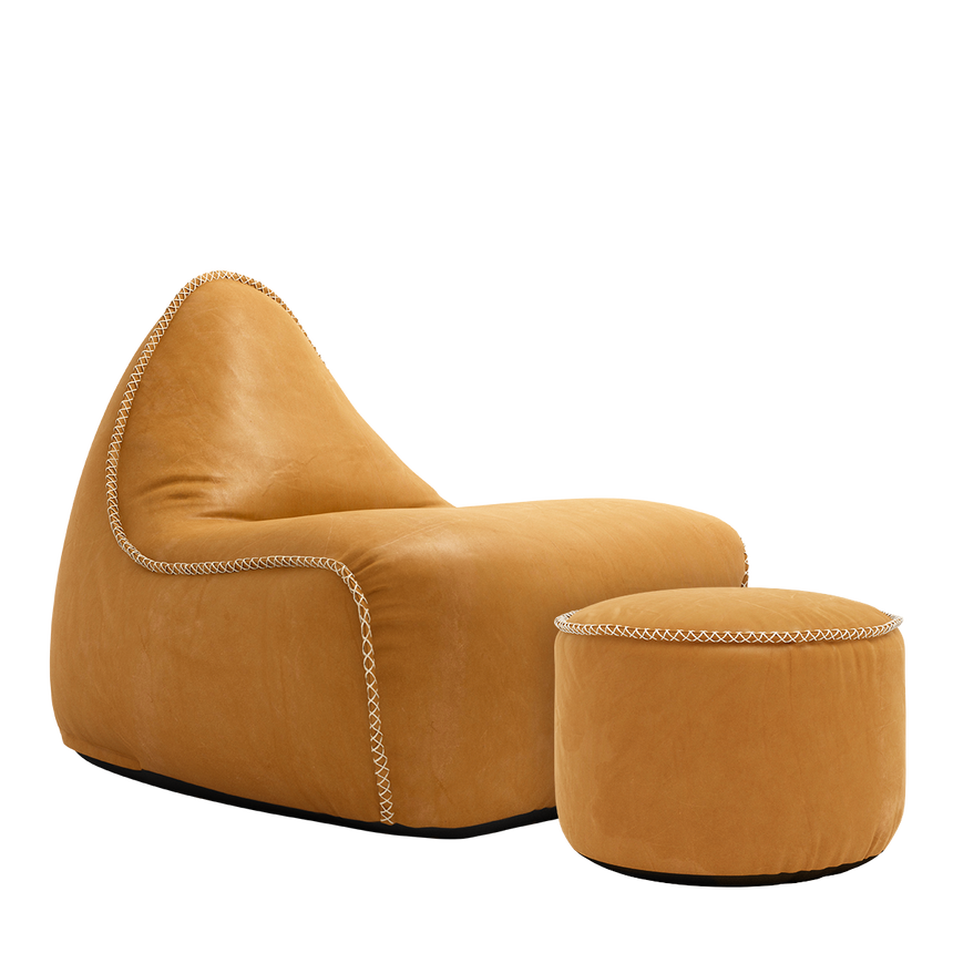 Luna Lounge Chair + Pouf Sandstone - ZEN ZONE