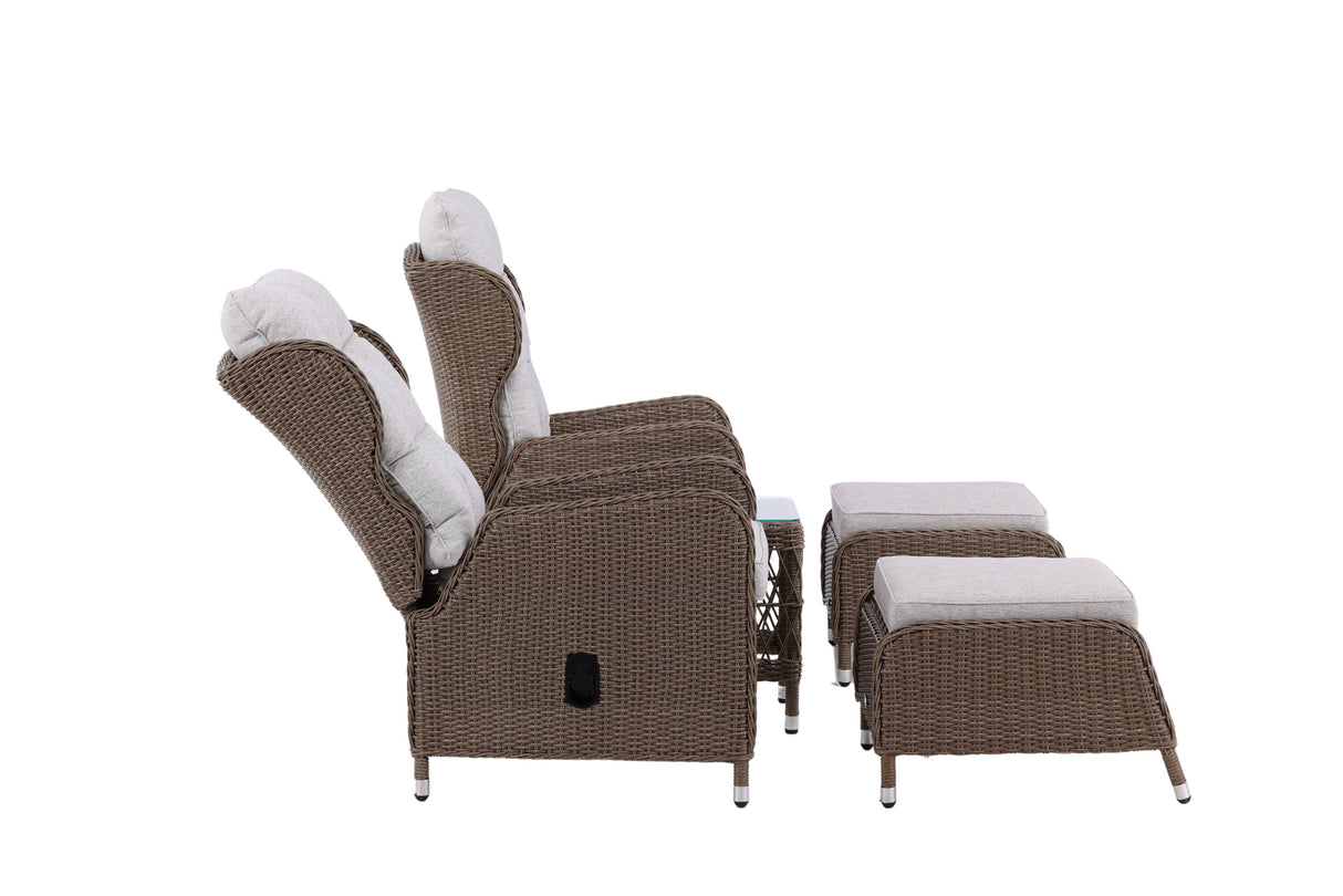 Washington Klappbares Lounge-Set Natur - ZEN ZONE Furniture