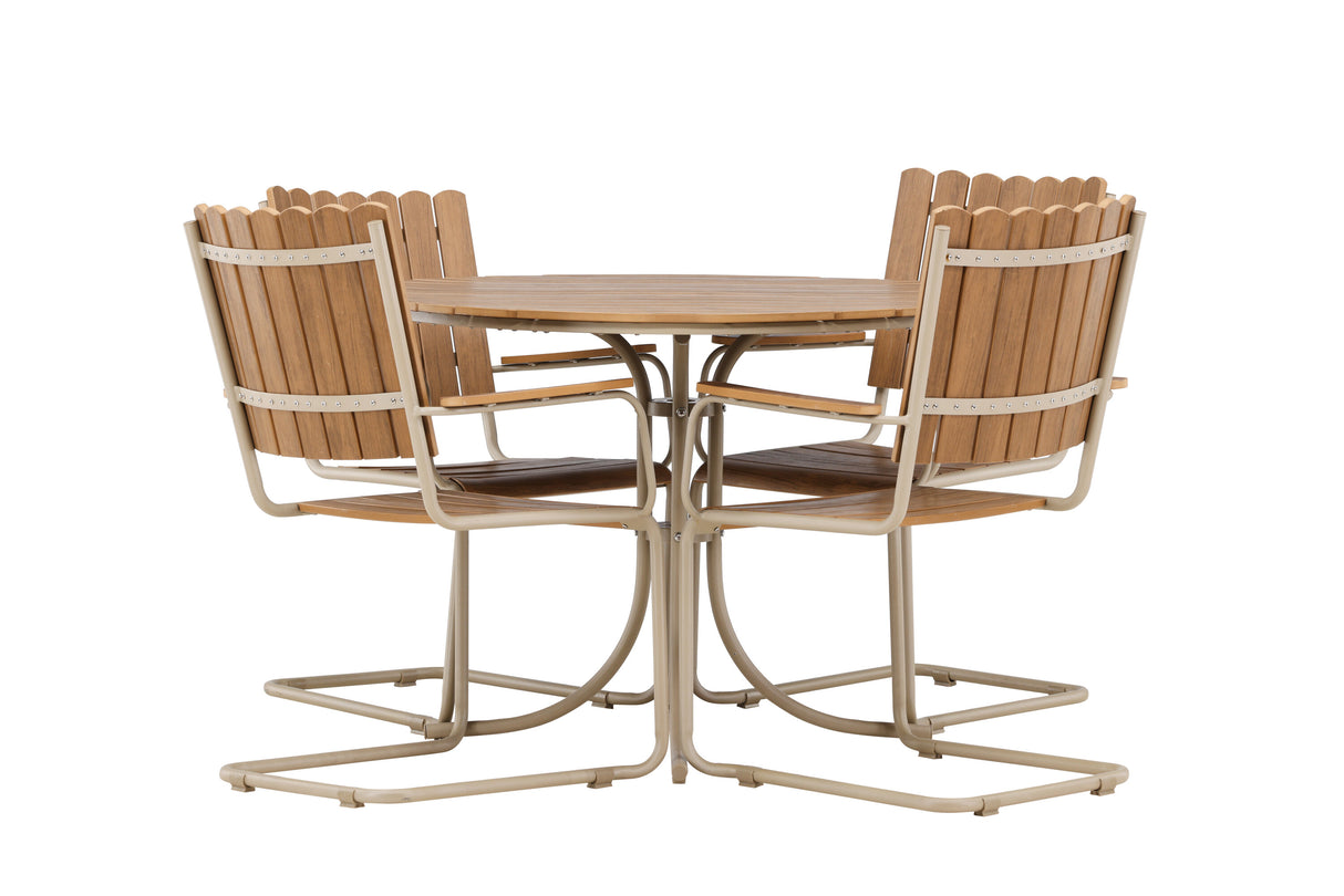 Holmsund Esszimmergarnitur Beige / Polywood - ZEN ZONE Furniture