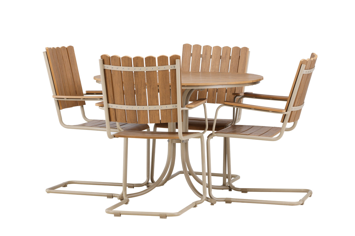 Holmsund Esszimmergarnitur Beige / Polywood - ZEN ZONE Furniture