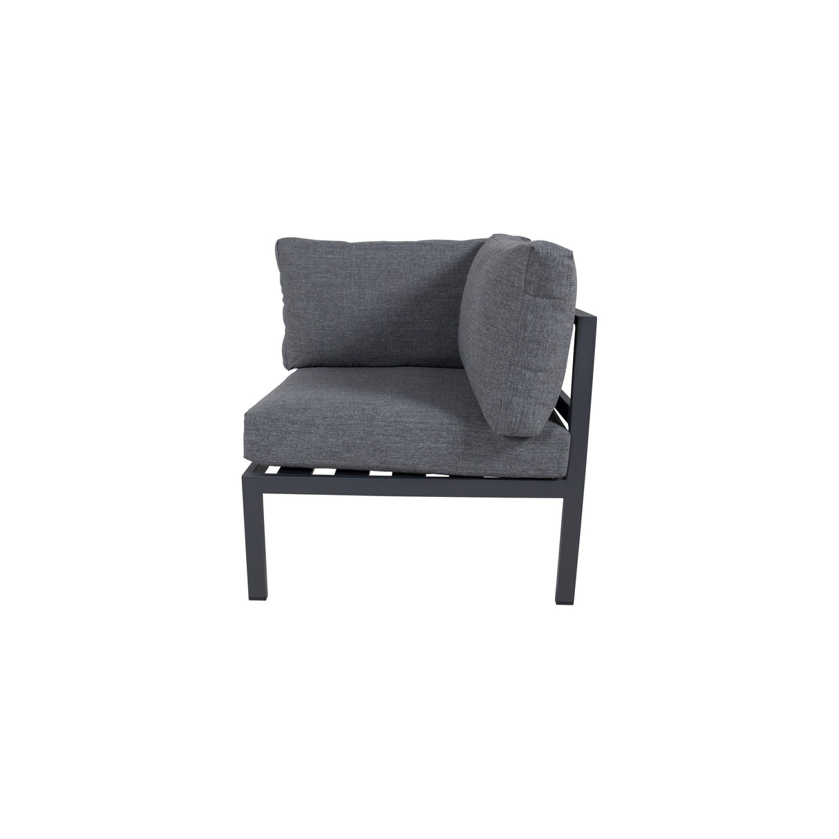 Copacabana Eckteil - Schwarzes Alu / Graues Kissen - ZEN ZONE Furniture