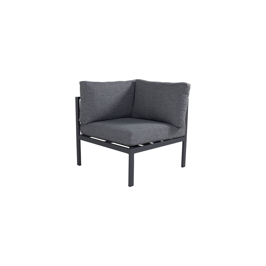 Copacabana Eckteil - Schwarzes Alu / Graues Kissen - ZEN ZONE Furniture