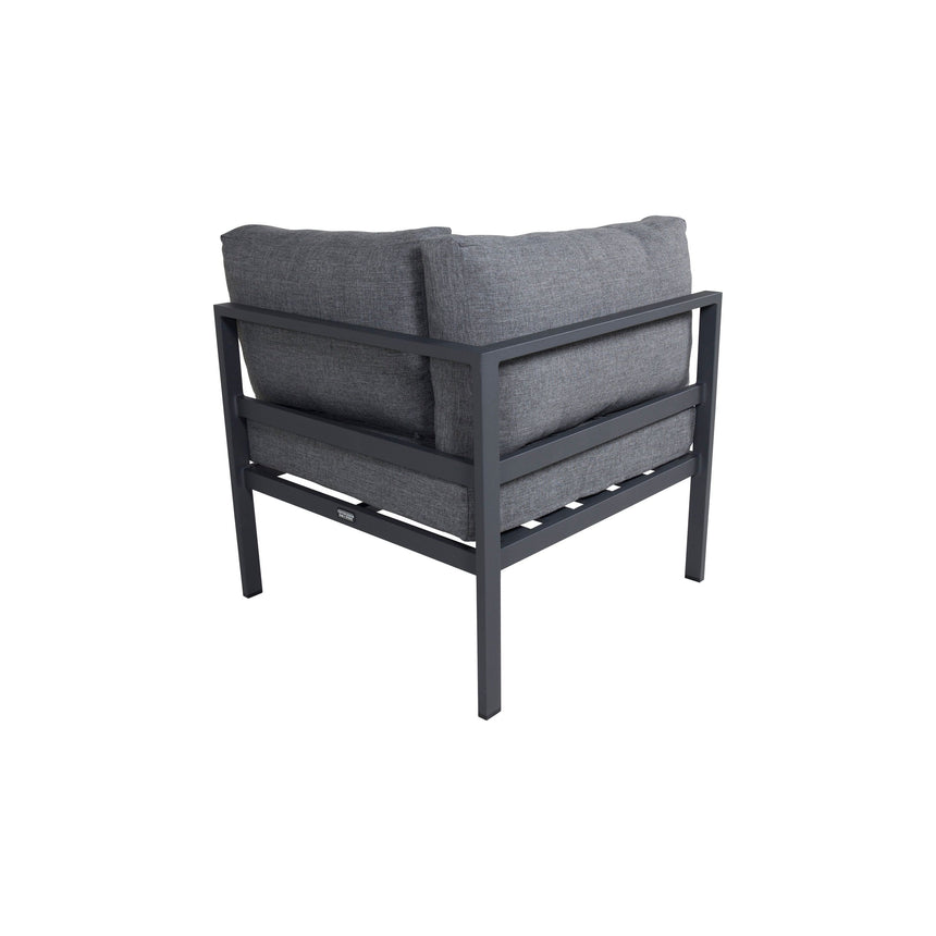 Copacabana Eckteil - Schwarzes Alu / Graues Kissen - ZEN ZONE Furniture