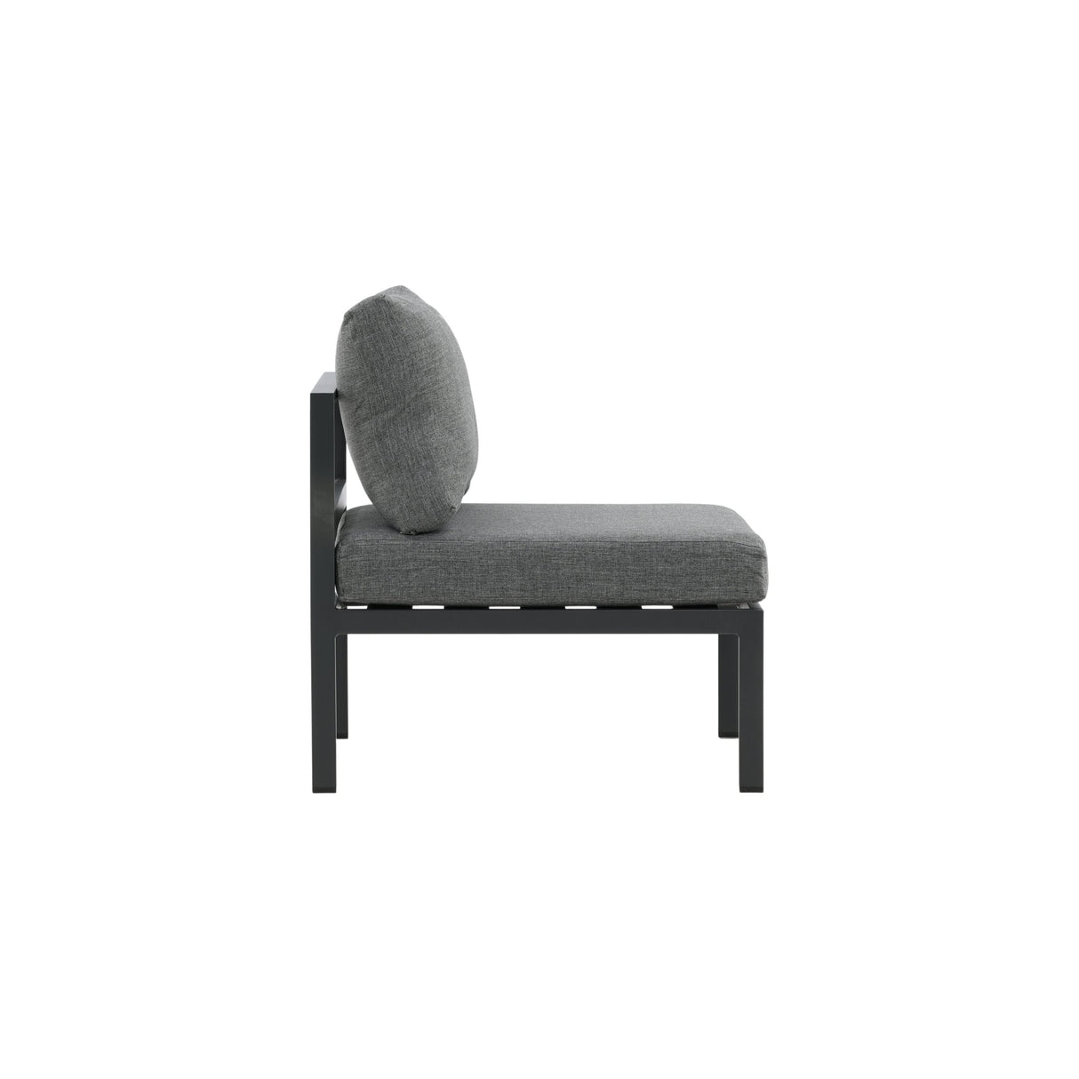 Copacabana Mittelteil - Schwarzes Alu / Graues Kissen - ZEN ZONE Furniture