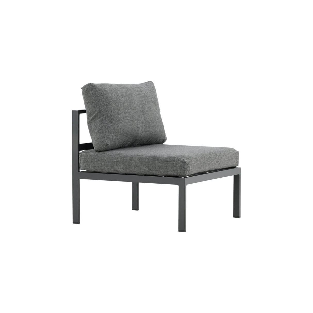 Copacabana Mittelteil - Schwarzes Alu / Graues Kissen - ZEN ZONE Furniture