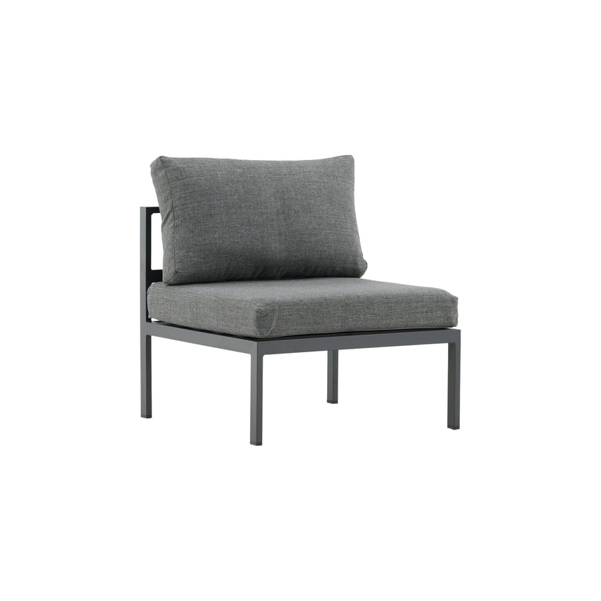 Copacabana Mittelteil - Schwarzes Alu / Graues Kissen - ZEN ZONE Furniture